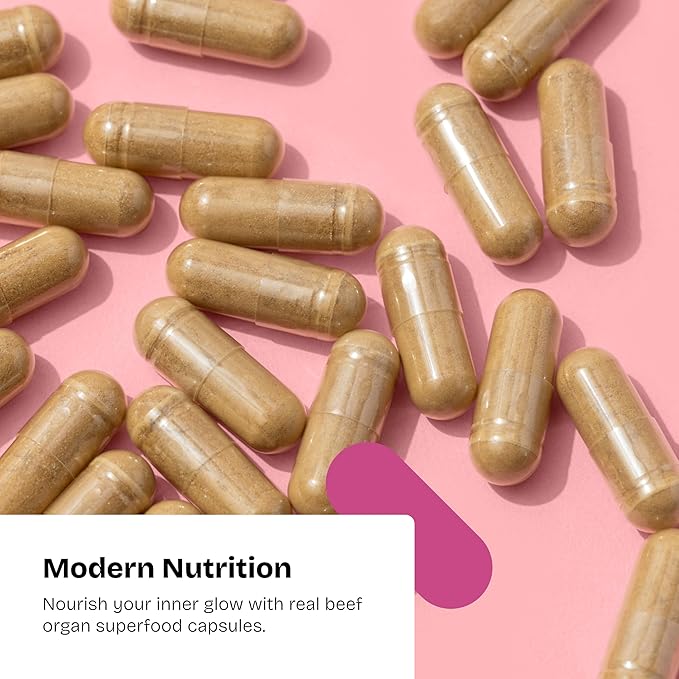 Female-Optimized Beef Organ Superfood (Beef Ovary Uterus, Liver, Kidney, Heart, & 6 More) - 100% Grass Fed & Finished, Pasture Raised Cattle, 3rd Party Tested - Nourish Your Inner Glow