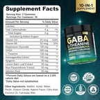 GABA L-Theanine Gummies, Sugar-Free Calm Gummies with L-Theanine, Ashwagandha,Valerian Root,Magnesium | Support Sleep,Stress Relief & Relaxation | GABA Supplement for Adult- Blueberry Flavor