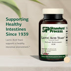 Standard Process Lactic Acid Yeast - Dietary Supplement for Digestive Health & Gut Support - Non-Soy & Vegetarian - 100 Wafers