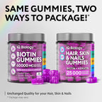 Biotin Gummies for Hair, Skin and Nails - Hair Growth Vitamins for Women & Men - Hair Loss Gummy Supplement with Extra Strength Biotin (Vitamin B7), Collagen, Keratin & DHT Blocker - 60 Chewable Bears