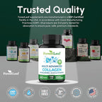 ForestLeaf Multi Collagen Pills - Collagen Men & Collagen Women - Hydrolyzed Collagen Supplements with Vitamin C & Hyaluronic Acid - Collagen Capsules for Hair, Skin & Nails (240 Peptide Capsules)