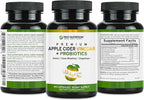 TRIO NUTRITION Apple Cider Vinegar Capsules with Multi-Strain Probiotics - Natural Sugar Free ACV Capsules with The Mother for Gut Health, Immunity, Body Cleanse & Healthy pH - Metabolism Booster*
