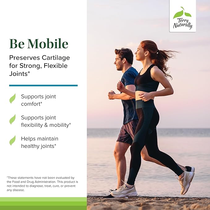Terry Naturally Be Mobile - Collagen Supplement for Joint Health Support - Dietary Supplement with Boswellia Extract & Type II Collagen - Lower Back & Knee Support Supplement - 60 Capsules