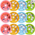 12PCS INVODA Weekly Pill Organizer 7 Compartment Rotating Pill Box for Daily Medication & Vitamins - Portable Travel Pill Case Fish Oil Supplements Vitamins Organizer