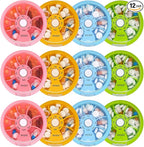 12PCS INVODA Weekly Pill Organizer 7 Compartment Rotating Pill Box for Daily Medication & Vitamins - Portable Travel Pill Case Fish Oil Supplements Vitamins Organizer