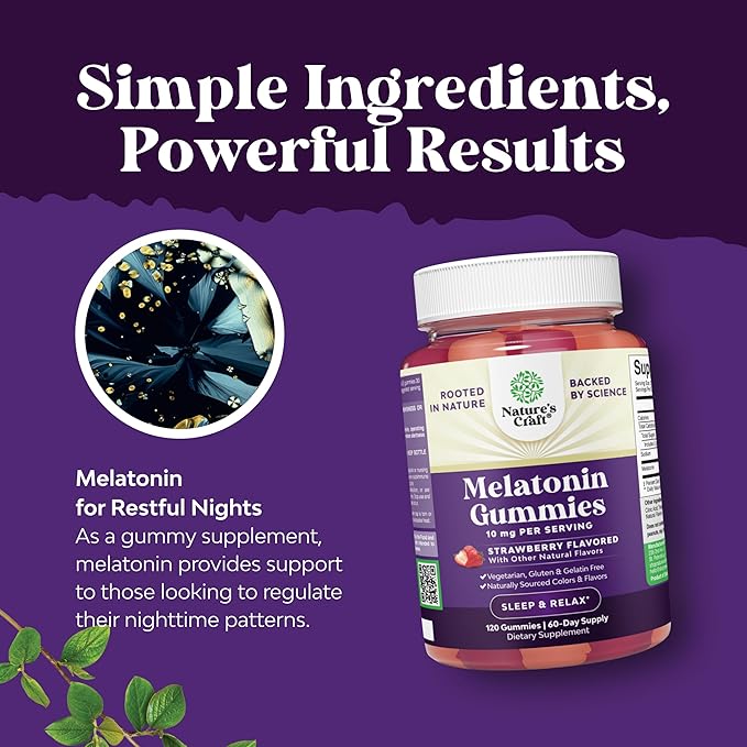 Melatonin Gummies 10mg per Serving - Fast Acting Tasty Sleep Gummies for Adults Extra Strength Melatonin 10mg for Adults Enhanced Sleep Quality & Duration - Non GMO - 120 Count