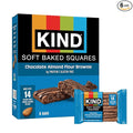 KIND Soft Baked Squares, Chocolate Almond Flour Brownie, Gluten Free, Healthy Snack Bars, 5g Protein, 6 Count