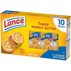 Lance Sandwich Crackers, Toasty Peanut Butter, 10 Individually Wrapped Packs, 6 Sandwiches Each