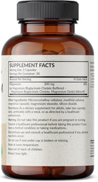 Futurebiotics Magnesium Glycinate 200 MG per Serving Chelated for High Absorption, Gentle On Stomach, Non-GMO, 60 Vegetarian Capsules