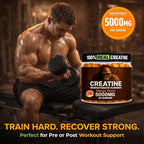 Creatine Monohydrate Gummies 5g Sugar Free Creatine with Vitamin B12 and L-Taurine | Muscle Growth for Men and Women | Low Calorie Formula 120 Gummies for 30 Servings, Mango