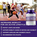 PLANT.O NUTRITION Glucosamine Sulfate with Potassium | Strong Joint Support Supplement | Supports Cartilage and Connective Tissues | Aids Knee and Bone Structure | 120 Tablets