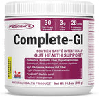 PEScience Complete-GI Gut Health Powder, Probiotics for Women and Men, Digestive Enzymes, Prebiotic Fiber, L Glutamine, Pepzin GI Zinc Carnosine - Raspberry Flavor, 30 Servings