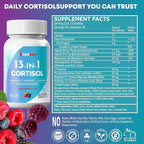 Cortisol Reducer Gummies for Women Men - 13-in-1 Daily Cortisol Detox Manager Supports Stress Mood Balance Focus & Health Balance - Reduce High Cortisol with Ashwagandha Magnesium L-Theanine