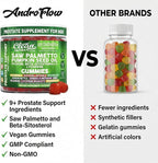 AndroFlow Saw Palmetto and Pumpkin Seed Oil Prostate Health Supplements for Men Pygeum Beta Sitosterol Lycopene Boron Zinc Selenium DIM Stinging Nettle Vitamin D, 60 Gummy Supplements By Clean Nutra