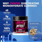 Creatine Monohydrate Gummies for Men & Women - 5g of Creatine Monohydrate per Serving - Sugar Free,Vegan, Strawberry Flavor, 135 Count (45 Servings).