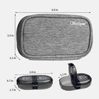 Serfeymi Weekly Travel Pill Organizer 2 Times A Day AM PM Upgraded Black Pill Box 7 Day with Portable Zipper Canvas Pill Case, Medicine Organizer for Pills, Vitamins, Supplements, Fish Oils - Grey 01