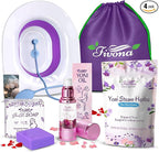 FIVONA Yoni Care Kit 6 in 1 - pH Balanced Natural Yoni Oil, Herbal Soap Bar for Feminine Wash, Detox V Steam Herbs Blue Moon, Foldable Sitz Bath Steam Pot, Hand Flusher and Drawstring Storage Bag