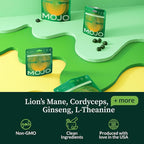 Mojo Extra Strength Focus Gummies with Lion’s Mane, Cordyceps, Ginseng & L-Theanine - Mushroom Gummies Brain Supplement for Adults, Memory/Energy Support, Focus Fuel, Yuzu Lime (1 Pack)