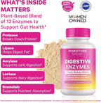 Pink Stork Digestive Enzymes for Women | Supports Digestion, Gut Health, Bloating Relief, Metabolism + Nutrient Absorption | GLP-1 Support | Vegan | 13 Enzymes + Amla Supplement | 60 Capsules