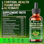 11in1 Cortisol Liquid Supplement with Ashwagandha, Magnesium Glycinate Chelate, L-Theanine, Phosphatidylserine, St.John's WortL-Theanine and More - Immune & Mood Balance - 1 FL Oz - 30 Day