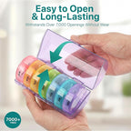 Sukuos Weekly Pill Organizer 7 Day 2 Times a Day, Large Daily Pill Box Easy to Open, Portable AM PM Pill Case for Medicine/Vitamin/Fish Oil/Supplements (Glitter Purple)