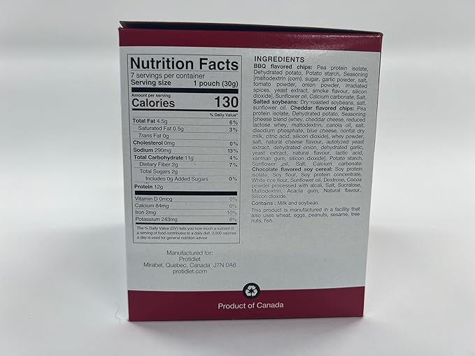 ProtiDIET High Protein Snack Mix - Gluten Free, Low Sugar, Nutrient-dense Crunchy Protein Snacks - Satisfying On-the-Go Healthy Snacks for Adults for Work, Gym, and Travel - 7 Pouches Per Box