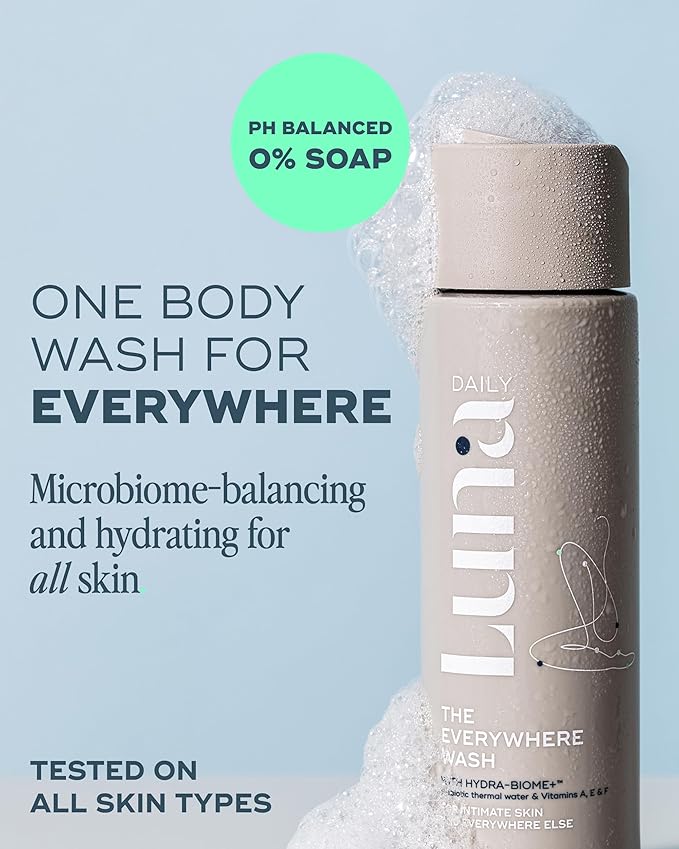 Luna Daily The Feminine Wash + Body Oil Set | Travel-Size Feminine Hygiene & Moisturizing Duo | pH-Balanced Body Wash & Soothing Ingrown Hair Oil | Nourishing & Pregnancy-Safe
