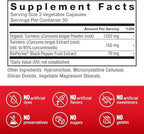 Force Factor Turmeric Curcumin Supplement with Black Pepper, Joint Support Supplement with BioPerine for Enhanced Absorption, No Gelatin, Non-GMO, 90 Capsules (Pack of 2)