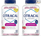 CITRACAL Calcium Gummies, Calcium Supplement with Vitamin D3, Support Bone Health, for Ages 12+, Natural Raspberry Flavor, 60 Count (Pack of 2)