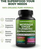 Turmeric Curcumin Moringa Supplement Ginger Boswellia Saffron - Joint Support Supplements for Women and Men with Ceylon Cinnamon, Tart Cherry, Quercetin Garlic Nettle Holy Basil - 120 Count