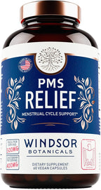 PMS Support Supplement for Women with Chasteberry, Maca Root, Ashwagandha - Period Relief, Bloating Relief for Women, Mood Support, Hormone Balance Herbal Supplements - 30 Day, 60 Vegan Capsules