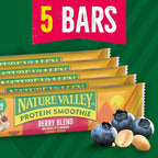 Nature Valley Protein Smoothie Chewy Snack Bars, Berry Blend Protein Bars, 7.1 oz, 5 Count (Pack of 2)
