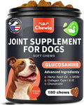 Glucosamine for Dogs - Joint Supplement for Dogs - Glucosamine Chondroitin - 180 Hip and Joint Care Mobility Chews - MSM, Turmeric - Advanced Mobility Support - Bone Health - Large and Small Breeds