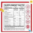 Kids Magnesium Glycinate Gummies, Magnesium for Kids & Adults with Citrate, Zinc, Vitamin D3, B12, L-Theanine Supplement for Sleep Bone & Muscle Mood, Strawberry, 60ct