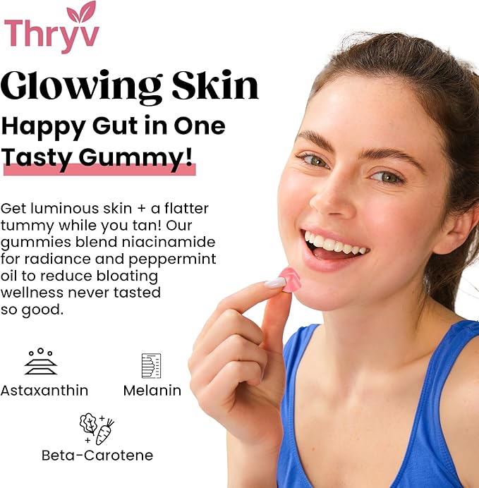 UVBites - Tanning Gummies - Self Tan Supplement - Tanning Pill - Fast Acting & Debloating Melanin Supplement with Beta Carotene, Astaxanthin, Niacinamide - Glow Up Skin (60 Count, Pink Lemonade)