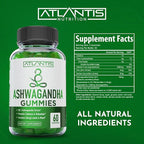 Atlantis Nutrition Ashwagandha Gummies - Ashwagandha Extract 30:1 - Promotes Calmness, Improves Mood, Boosts Energy Levels & Strengthens Immune System - Formulated w/Vitamin D & Zinc - Vegan | 60 Ct