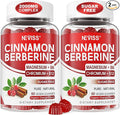 Ceylon Cinnamon Berberine Gummies 2000mg Sugar Free, Organic Berberine HCI Supplement with Ceylon Cinnamon, Bitter Melon, Green Tea, Chromium, Magnesium Glycinate & Methyl B12 for Women & Men, 120ct