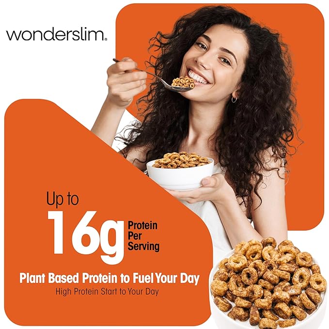 WonderSlim Protein Cereal, Chocolate Peanut Butter, Low Sugar, Gluten Free, Keto Friendly & Low Carb (7ct)