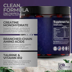 Creatine Monohydrate Gummies – Berry Flavored Creatine Supplements for Women and Men – 120Pcs Pre Workout Gummies with BCAA, Taurine, Vitamin B12 - Promote Energy Boost, Performance