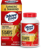 Move Free Advanced 5-Day Joint Support Supplement with Turmeric Curcumin & Tamarind (TamaFlex) Glucosamine, & Vitamin D3 for Joint Health, Bone Strength, Cartilage, and Knee Range of Motion. 90 Count