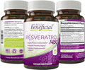 PURELY beneficial RESVERATROL1450-90day Supply, 1450mg per Serving of Potent Antioxidants & Trans-Resveratrol, Promotes Anti-Aging, Cardiovascular Support, Maximum Benefits(1bottle)