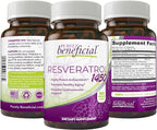 PURELY beneficial RESVERATROL1450-90day Supply, 1450mg per Serving of Potent Antioxidants & Trans-Resveratrol, Promotes Anti-Aging, Cardiovascular Support, Maximum Benefits(1bottle)