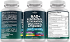 NEW AGE NAD+ Supplement - Astaxanthin, Urolithin A, Resveratrol, CoQ10 & Antioxidant Blend – Cellular Energy, Mitochondrial Support – Vegan, Non-GMO- 120 Count
