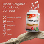 NaturaLife Labs Organic D-Mannose 1300 mg with Organic Cranberry Extract 100 mg per Serving – 100 Capsules – Non-GMO, Gluten-Free, Vegan (2 Pack)