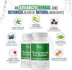 Thermogenic Fat Burner for Women and Men - Appetite Suppressant for Weight Loss - Includes Green Tea Extracts for Bloat Relief - Metabolism Booster - Pack of 2