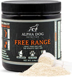 Alpha Dog Nutrition Free Range Dog Hip & Joint Supplement Powder with Glucosamine, Chondroitin, MSM - Hip & Joint Support for All Breeds