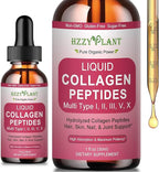 Liquid Collagen Peptides - Multi Collagen for Women Type I, II, III, V, X with Glucosamine, MSM, Hyaluronic Acid, High Absorption Hydrolyzed Collagen Peptides Drops for Skin Hair Nail & Joint, Non-GMO