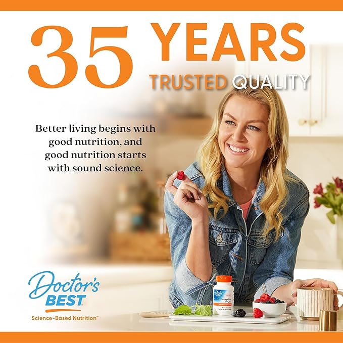 Doctor's Best High Absorption Iron Tablet with Ferrochel, Gentle on The Stomach, Immune Health, Blood Health, 27 mg