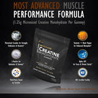 Creatine Monohydrate Gummies for Men & Women - Sugar Free & Vegan Advanced Formula W/L-Taurine + Vitamin B12 - for Muscle Strength, Muscles Builder, Recovery (120 Count (Pack of 1), Pineapple)