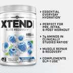 Xtend Original BCAA Powder, 7g BCAAs and 2.5g L-Glutamine for Muscle Recovery Hydration and Lean Muscle, Sugar Free Intra and Post Workout Drink with Electrolytes, Blue Raspberry Ice, 30 Servings